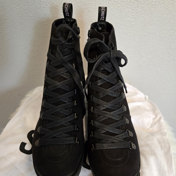 SCHUTZ Xayane Suede Combat  Boot - Picture 2 of 8